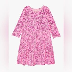 NWOT Lilly Pulitzer Mini Geanna Dress Tiered Pink/White Print Size
